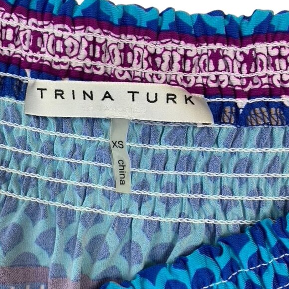 Trina Turk Emilia Dress Colorful Fringe Trim Beach - Picture 9 of 14